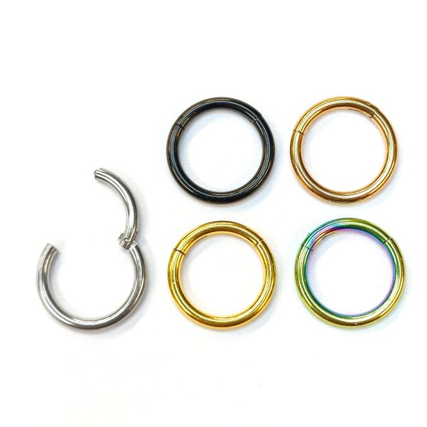 SEG-HING-ALL Titanium Septum Ring - Nose Ring - Septum clicker Hinged Septum Jewelry - 20g, 18g, 16g, 14g - 0.8, 1.0, 1.2, 1.6mm