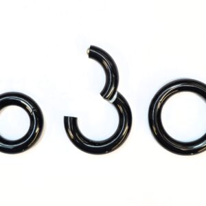 SEG-HING-BIG-BL_8c0fcf1a-cb06-46f3-8c5a-f89eae8bf604 Titanium Black Septum Clicker Nose Ring, Septum Jewellery Large gauge, Big Size Nose Piercing - Segment Hinged Ring - 12G to 4G