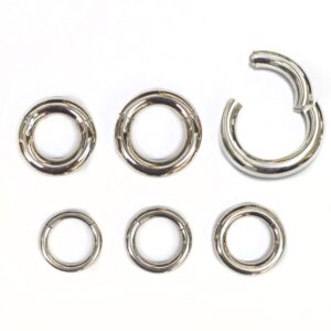 SEG-HING-BIG-SS_f3cdb930-a42d-4b94-8853-5dc7b7fa6afc Large Gauge Titanium Septum Clicker Nose Ring, Septum Jewellery Large gauge, Big Size Nose Piercing - Segment Hinged Ring - 12G to 4G