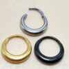 Titanium Septum Clicker Nose Ring, Moon Design Septum Jewellery, Cartilage Ring - 16g Piercing Hinged Ring - Clicker Hoops
