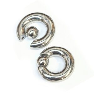 SPRING-BCR-SIL Titanium PA Ring, Captive Prince Albert Ring Piercing with Spring Ball 8g to 00g Big Gauge Genital Piercing Jewelry Also Piercing for Septum