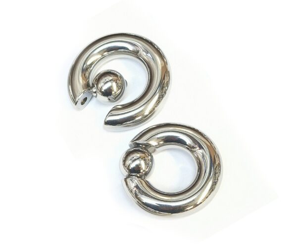 Titanium PA Ring, Captive Prince Albert Ring Piercing with Spring Ball 8g to 00g Big Gauge Genital Piercing Jewelry Also Piercing for Septum