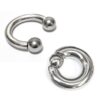 SPRING-BCR_CBB Titanium Prince Albert Piercing, Prince Albert Jewelry, PA Ring - Captive Bead Ring and Horseshoe Circular Barbell - 2pcs