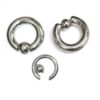 Titanium Ball Hoop Earring, CBR Closure Ball Ring with Spring Ball Ear Piercing - 12G-6G Medium - 8G to 00G Big Ear Gauge With Spring Ball