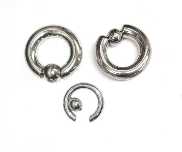 Titanium Ball Hoop Earring, CBR Closure Ball Ring with Spring Ball Ear Piercing - 12G-6G Medium - 8G to 00G Big Ear Gauge With Spring Ball