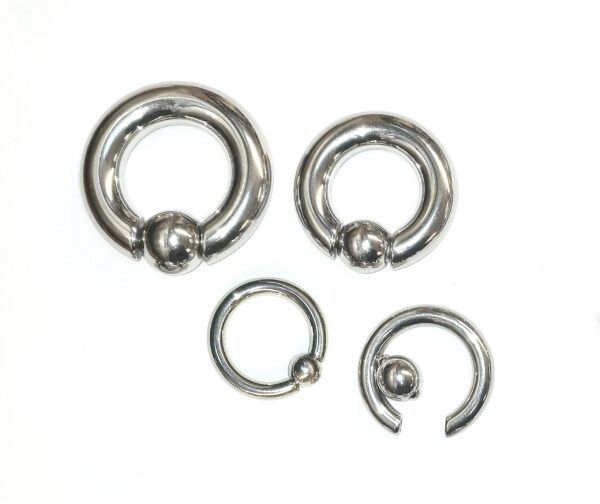 Titanium Ball Hoop Septum Ring, CBR Closure Ball Nose Ring, Spring Ball BCR - 18G-6G Small - 8G to 00G Large Gauge Nose Hoops - Captive Ball