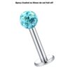 Tragus Earring, Flat Back Cartilage Earring with Epoxy Coated Crystal Ball Piercing for Monroe Lip Ring Side Labret Helix Rook Earring Stud