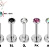 Flat Back Cartilage Earring- Internally Threaded Labret Stud Jewelry Body Piercing for Monroe Lip Ring Tragus Helix