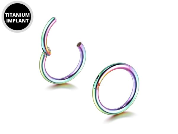 Clicker Hoop - Clicker Ring Hinged Lip Jewelry - Titanium