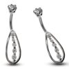 Silver Belly Button Piercing, Belly Bars - Tear Drop Belly Ring with Round Quality CZ Crystals - Navel Ring - 14g (1.6mm) Length is 10mm