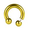 Horseshoe Ring Piercing 18g to 00g Gold Septum Jewelry Bull Piercing Also for Nipple, PA Ring, Lips - Internal or External Threaded