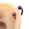 Horseshoe Ring Piercing 18g to 00g Rainbow Septum Jewelry Bull Piercing Also for Nipple, PA Ring, Lips Internal / External Threaded