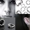 Ball Hoop Earring, CBR Closure Ball Ring with Spring Ball Ear Piercing - Titanium 12G-6G Medium - 8G to 00G Big Ear Gauge With Spring Ball