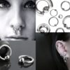 Ball Hoop Septum Ring, CBR Closure Ball Nose Ring, Spring Ball BCR - Titanium 18G-6G Small - 8G to 00G Large Gauge Nose Hoops - Captive Ball