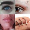 Titanium Eyebrow Piercings - 18g 16g 14g Curved Bar with Vacuum Plated Colour - Also Piercing Stud for Anti- Eyebrow, Rook Stud, Cartilage