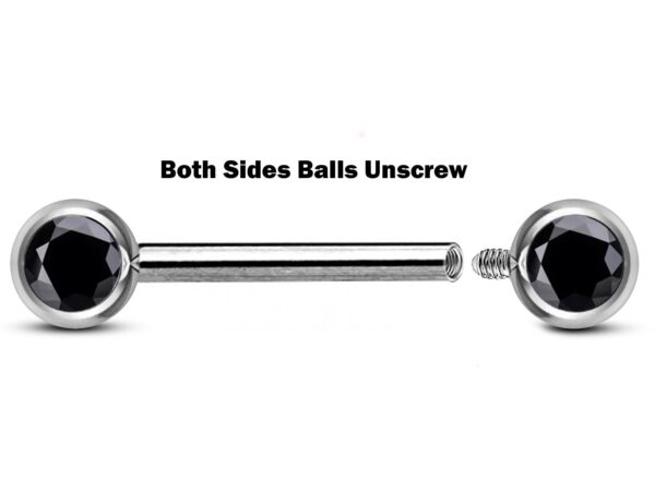 Titanium Nipple Barbell Front Gem, Nipple Jewelry Studs 16g 14g Nipple Piercing Internally Threaded