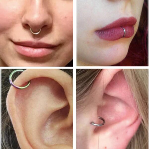 Silver Bali Braided Nose Ring, Thin Nostril Jewelry, 22g Nose Hoop in many Designs - Clip on and Flexible easy to Bend