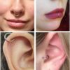 Clicker Septum, Daith Ring, Helix Cartilage Piercing - Surgical Steel 20g 18g 16g 14g Nose Ring - Steel, Gold, Rosegold, Black, Rainbow