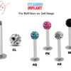 Titamium Flat Back Cartilage Earring- Color Disco Ball Labret Jewelry Body Piercing for Monroe Lip Ring Tragus Helix Earring Stud