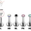 Flat Back Cartilage Earring- Internally Threaded Labret Jewelry Body Piercing for Monroe Lip Ring Tragus Helix Stud