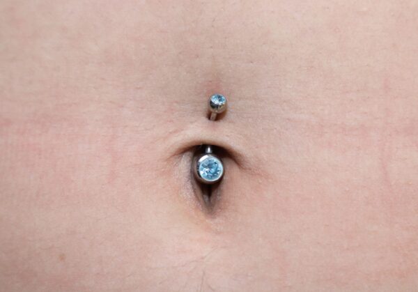 Titanium Belly Ring, Navel Ring - 14g Double Jeweled Belly Crystal Body Jewellery - Short and Long Belly Bars