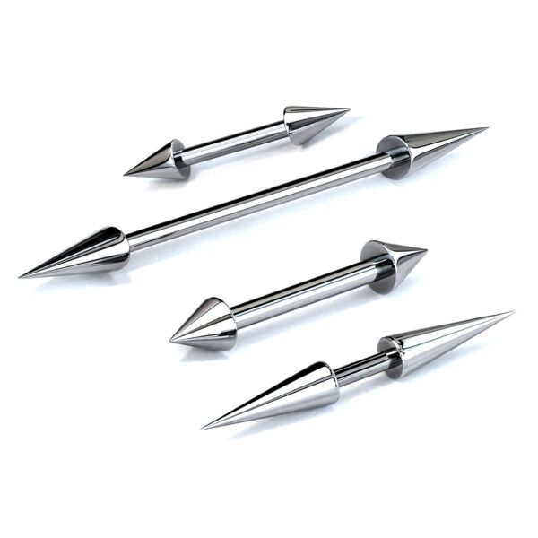 Titanium Spike Industrial Piercing, Industrial Jewelry Studs 16g 14g Ear Piercing - Straight Barbell Internally Threaded