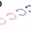 Titanium Faux Nose Ring Piercing - 20g 18g 16g C Clip Ring Fake Lip Ring Also for Cartilage, Tragus, Ring Hoop, Indian Nose Ring