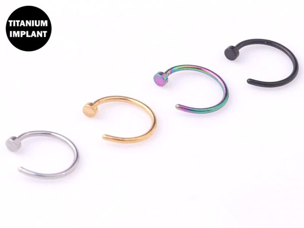 Titanium Faux Nose Ring Piercing - 20g 18g 16g C Clip Ring Fake Lip Ring Also for Cartilage, Tragus, Ring Hoop, Indian Nose Ring