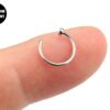 Titanium Faux Nose Ring Piercing - 20g 18g 16g C Clip Ring Fake Lip Ring Also for Cartilage, Tragus, Ring Hoop, Indian Nose Ring