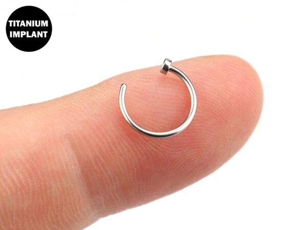 Titanium Faux Nose Ring Piercing - 20g 18g 16g C Clip Ring Fake Lip Ring Also for Cartilage, Tragus, Ring Hoop, Indian Nose Ring