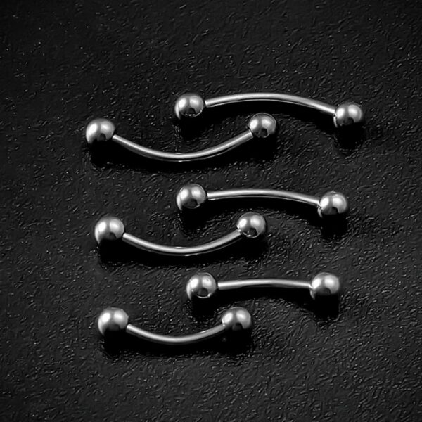 Vertical Clit Hood Piercing, Nefertiti Jewelry - Titanium Curved Barbell External / Internal Threading 18g 16g 14g