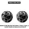 Piercing Ball Replacement Parts, Loose Ball - 2pcs Threaded Acrylic Coated Disco Ball Attachment for 18g 16g 14g Barbells Body Piercing