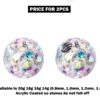 Piercing Ball Replacement Parts, Loose Ball - 2pcs Threaded Acrylic Coated Disco Ball Attachment for 18g 16g 14g Barbells Body Piercing