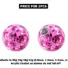 Piercing Ball Replacement Parts, Loose Ball - 2pcs Threaded Acrylic Coated Disco Ball Attachment for 18g 16g 14g Barbells Body Piercing