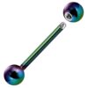 Titanium Tongue Bar, Barbell Stud Piercing - 20g 18g 16g 14g Externally Threaded - Body Piercing Also for Nose Bridge, Nipple Bar