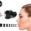 Titanium Single Flare Ear Plugs Eyelet with Black Rubber O-ring - Ear Stretching Kit - 8g 6g 4g 2g 0g 00g - Silver, Black, Gold & Rose Gold