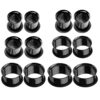 Titanium Single Flare Ear Plugs Eyelet with Black Rubber O-ring - Ear Stretching Kit - 8g 6g 4g 2g 0g 00g - Silver, Black, Gold & Rose Gold