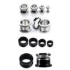 Titanium Steel Flesh Tunnel Plug Earrings - Screw back Ear gauges, Ear Stretching Kit - 8g 6g 4g 2g 0g 00g - Silver, Black, Gold & Rose Gold