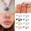 Titanium Horseshoe Ring Piercing 18g 16g 14g Septum Jewelry Bull Piercing with Disco Ball CZ Crystals - Also for Nipple, PA Ring and Lips