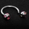 Titanium Horseshoe Ring Piercing 18g 16g 14g Septum Jewelry Bull Piercing with Multi Stone Ball Crystals Also for Nipple, PA Ring and Lips