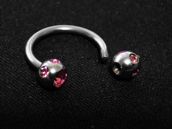 Titanium Horseshoe Ring Piercing 18g 16g 14g Septum Jewelry Bull Piercing with Multi Stone Ball Crystals Also for Nipple, PA Ring and Lips