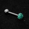 Titanium Tongue Bar, Barbell Stud Piercing with Epoxy Coating Disco Ball Crystals- Body Piercing Also for Nose Bridge, Nipple Bar