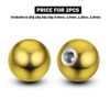 Titanium Plain Ball Replacement Parts - 2pcs Threaded Piercing Ball in many Colours - Attachment for 18g 16g 14g Barbells Body Piercing