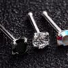 Titanium Prong Set Nose Studs, Nose Bone Stud 18g Nose Jewellery Nostril Jewellery Indian Nose Piercing