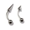 Titanium Spike Vertical Labret Stud Lip Piercings - Spikes / Cone 18g 16g 14g Curved Bar - Also Piercing Stud for Anti- Eyebrow, Rook