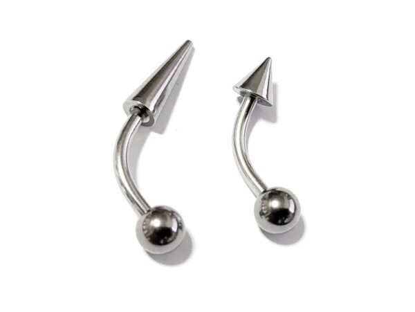 Titanium Spike Vertical Labret Stud Lip Piercings - Spikes / Cone 18g 16g 14g Curved Bar - Also Piercing Stud for Anti- Eyebrow, Rook