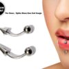 Titanium Spike Vertical Labret Stud Lip Piercings - Spikes / Cone 18g 16g 14g Curved Bar - Also Piercing Stud for Anti- Eyebrow, Rook