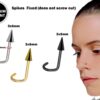 Titanium Cone / Spike Indian Nostril Studs 18g Nose pin fixed top no screw in Steel, Gold and Black Color - Vacuum Plated Nose Piercing