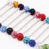 Titanium Nipple Barbell with Disco Ball Crystal, Nipple Jewelry Studs 16g 14g Nipple Piercing - Externally Threaded