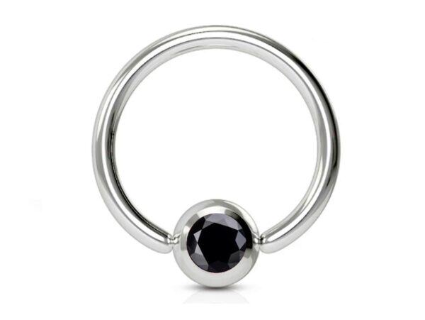 Titanium Captive Bead Ring Nose Septum Piercing 18g 16g 14g Nose Ring with Gem Ball CZ Crystal - Also Piercing for Ears, Nipple, Helix Ring